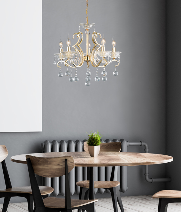 마젤 5등 크리스탈 펜던트, LED 식탁조명, 인테리어 식탁등