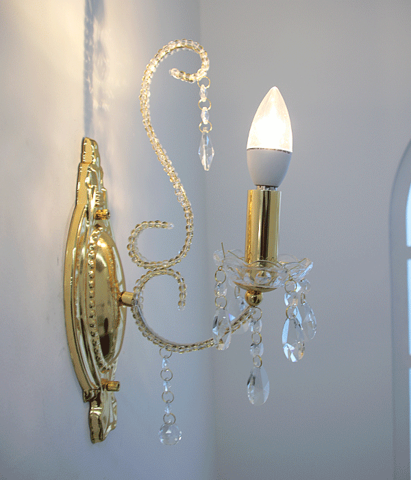 르네셀 1등 벽등 크리스탈 벽등, LED 벽조명