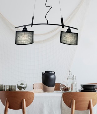 챔버 2등 펜던트 인테리어조명 식탁등[블랙/화이트]